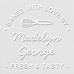 Baking Love Pre-made Bakery Logo Custom Embosser