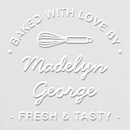 Baking Love Pre_made Bakery Logo Custom Embosser