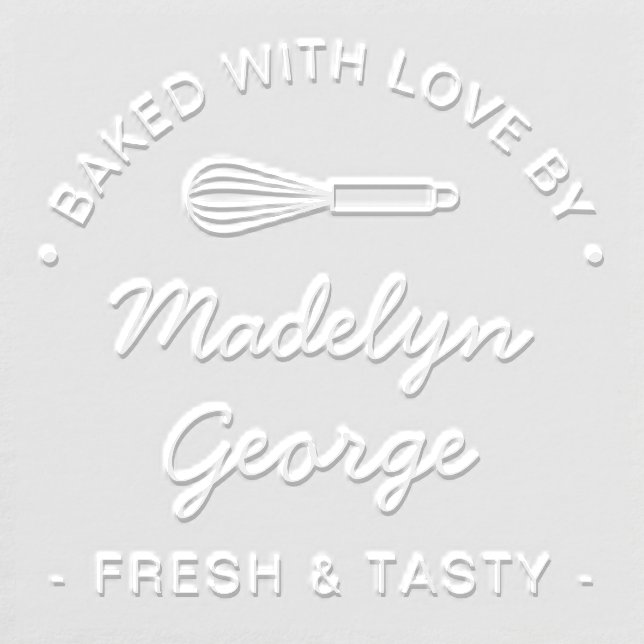 Baking Love Pre-made Bakery Logo Custom Embosser (Design)