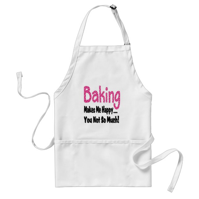 Baking Makes Me Happy Adult Apron (Front)