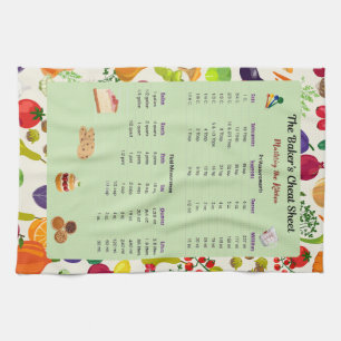 Baking Measurement Conversion Chart Kitchen Towel
