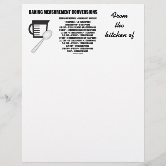 Baking Measurement Conversions (Measure) (Front)