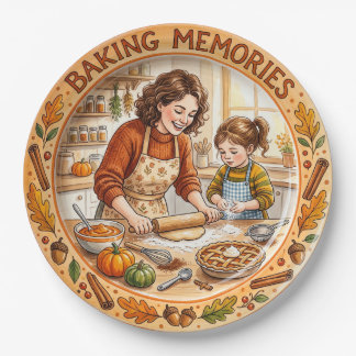 "Baking Memories" Thanksgiving Baking Paper Plate