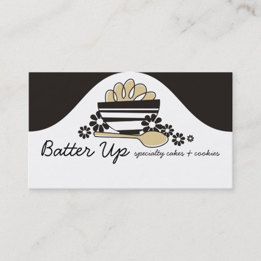Customizable Baking mixing bowl dough batter baker biz cards business card