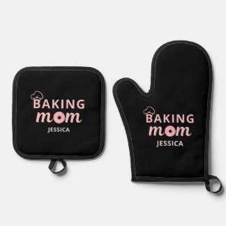 Baking Mom Personalized Gifts for Mom Mothers Day Oven Mitt & Pot Holder Set