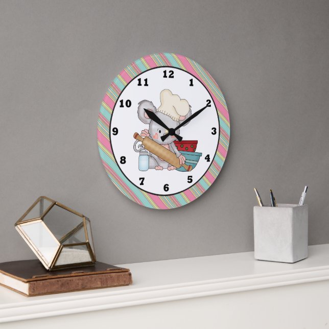 Baking Mouse cartoon kitchen wall clock (Office)