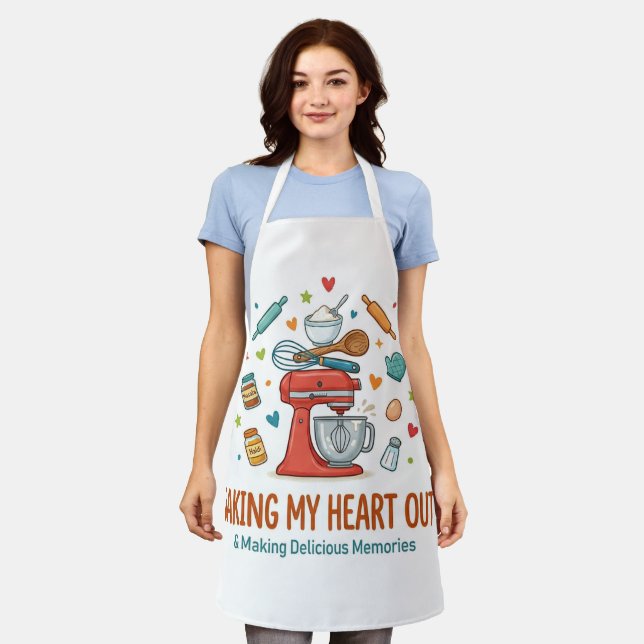 Baking My Heart Out & Making Delicious Memories  Apron (Worn)