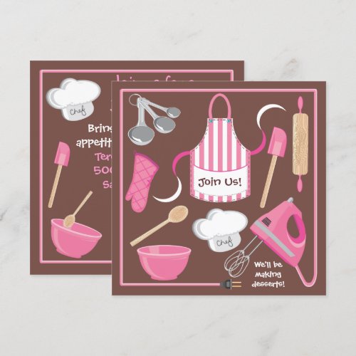Baking or Cooking Party Invitation Card