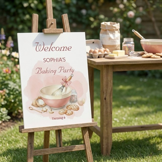 Baking Party Birthday Girls | Soft Pastel Welcome Foam Board (Creator Uploaded)