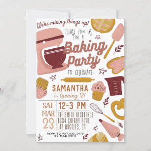 Baking Party Birthday Invitation