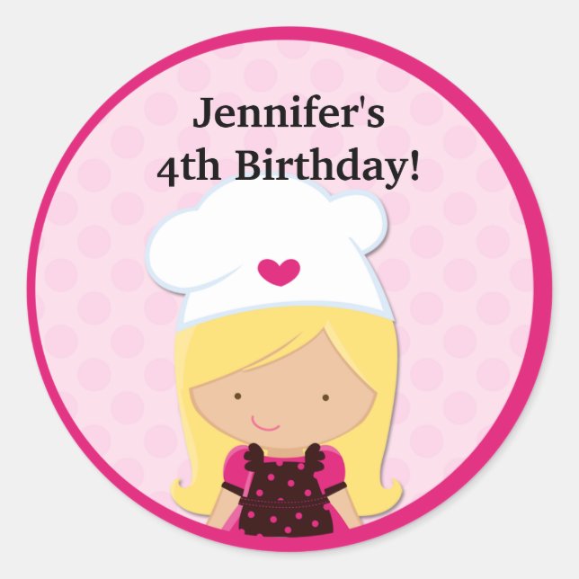 Baking Party Favor Stickers (Front)