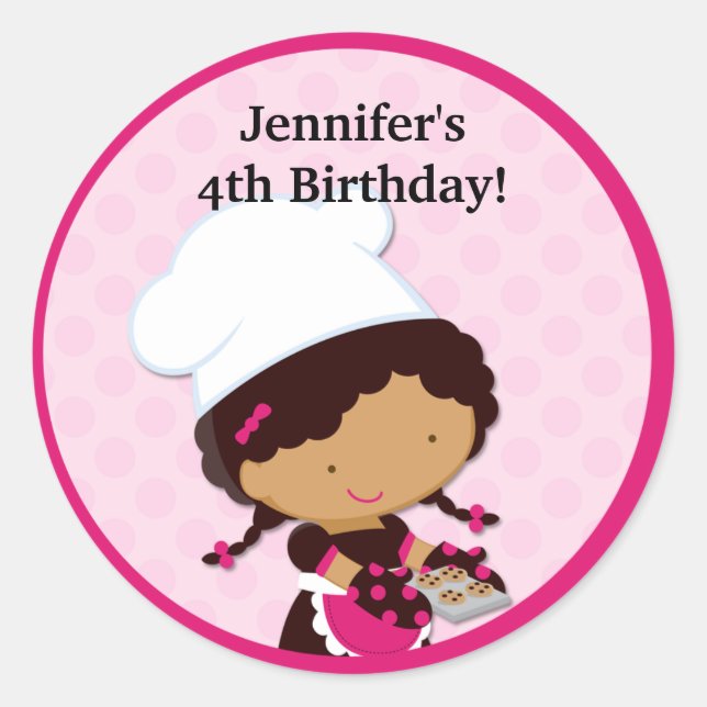 Baking Party Favor Stickers (Front)