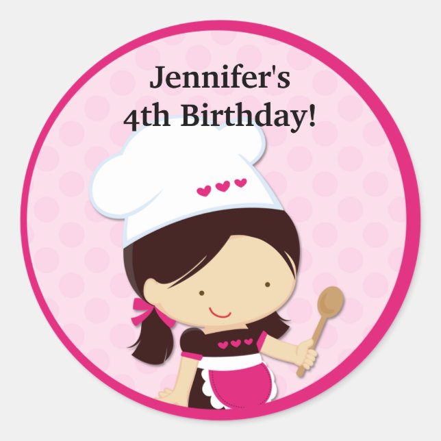 Baking Party Favor Stickers (Front)