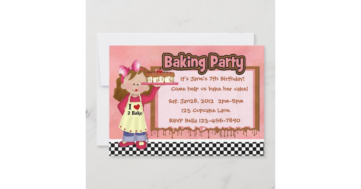 Baking Party for Girls Invitation | Zazzle