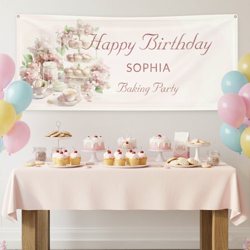 Baking Party For Girls Soft Pastel Happy Birthday