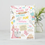 Baking Party Girl Kids Cooking Birthday Invitation | Zazzle