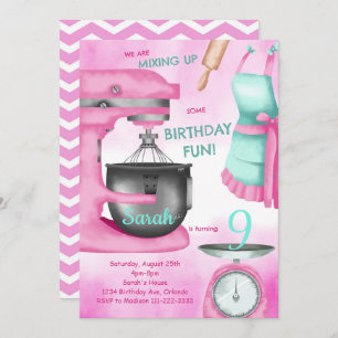 Baking Party Girls Kids Cooking Birthday Invite