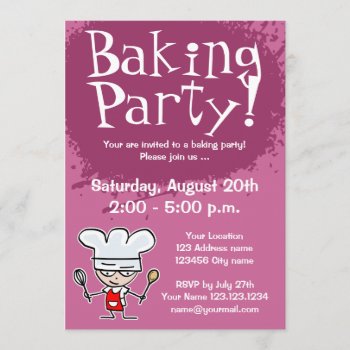 Baking Party Invitations | Custom Invites by cookinggifts at Zazzle