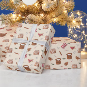 Baking Pattern Christmas Holiday Wrapping Paper