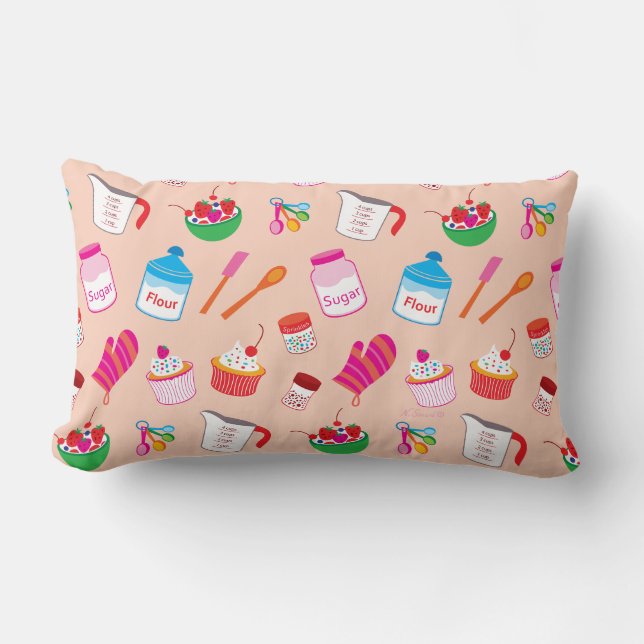 Baking Pattern Lumbar Pillow (Front)