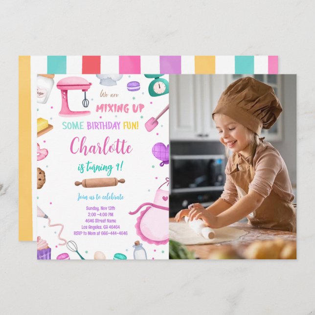 Baking Photo Invitation (Front/Back)