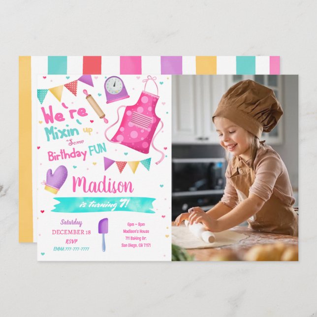 Baking Photo Invitation (Front/Back)