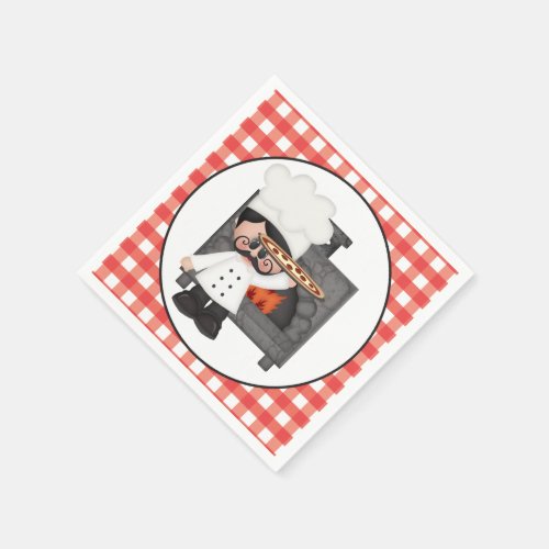 Baking pizza chef party paper napkins