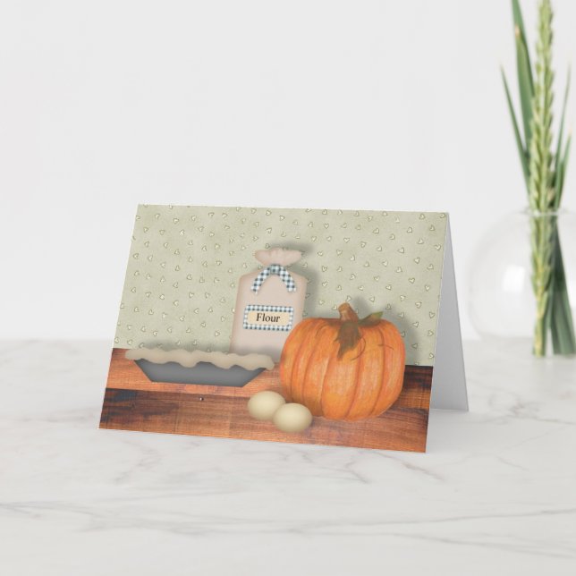 Baking Pumpkin Pie Note Card (Front)