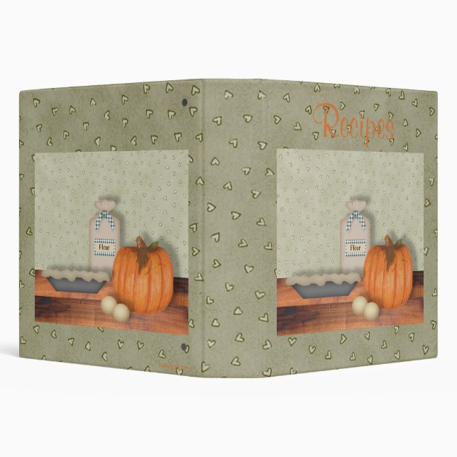 Baking Pumpkin Pie Recipe Album 3 Ring Binder (Background)