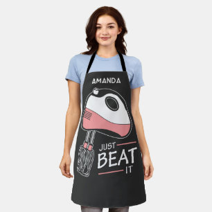 Baking Pun Just Beat It Funny Personalized Apron