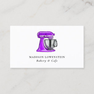Baking Purple Whisk Caterer Pastry Chef Modern Business Card