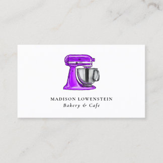 Baking Purple Whisk Caterer Pastry Chef Modern Business Card