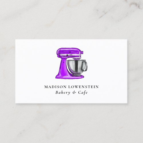 Baking Purple Whisk Caterer Pastry Chef Modern Business Card