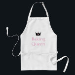 Baking Queen Apron<br><div class="desc">Are you the Queen of the Kitchen? Wear your crown on your lovely new apron. Shown in white and also available in khaki and yellow.</div>