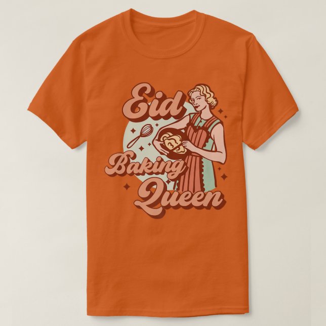 Baking Queen Eid Mubarak for Muslim Girls Women al T-Shirt (Design Front)