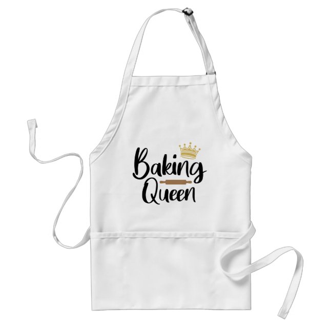 Baking Queen // Fun Baking Quote Adult Apron (Front)