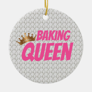 Baking Queen Pattern for Cake and Sweets Lovers Ceramic Ornament