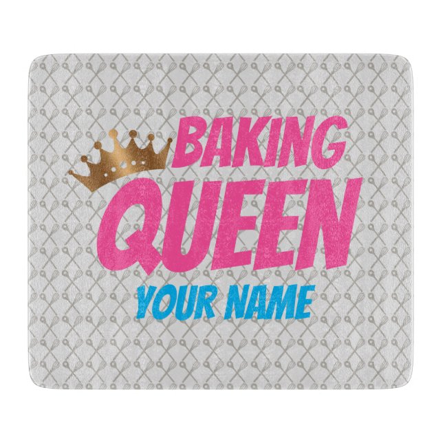 Baking Queen Pattern for Cake and Sweets Lovers Cutting Board (Front)