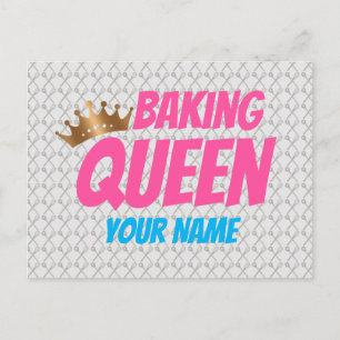 Baking Queen Pattern for Cake and Sweets Lovers Holiday Postcard