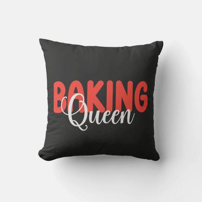Baking queen throw pillow (Front)