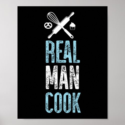 Baking Real Men Cook Rolling Pin Poster