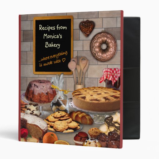 Baking Recipes Binder with your Name Zazzle