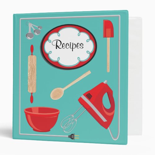 Baking Recipes with electric cord Frame Binder