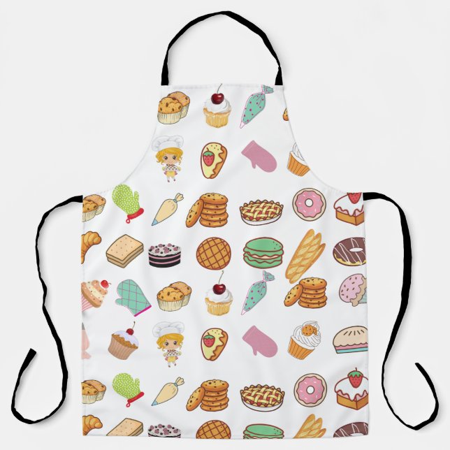 Baking restaurant colorful adorable printing cute  apron (Front)