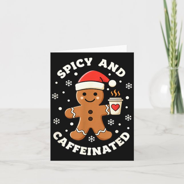 Baking Scy And Caffeinated Gingerbread Coffee Chri Card (Front)