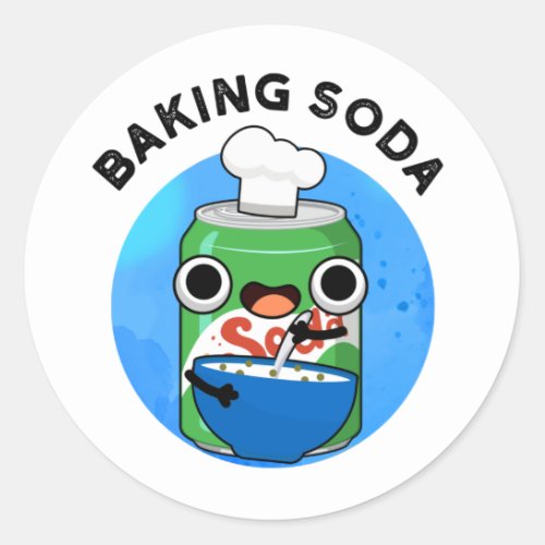 Baking Soda Funny Soda Pop Pun Classic Round Sticker