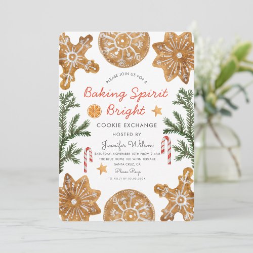 Baking Spirit Bright Cookie Exchange Party  Invitation