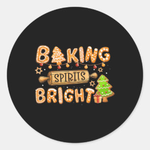 baking spirit bright donut christmas tree xmas coo classic round sticker