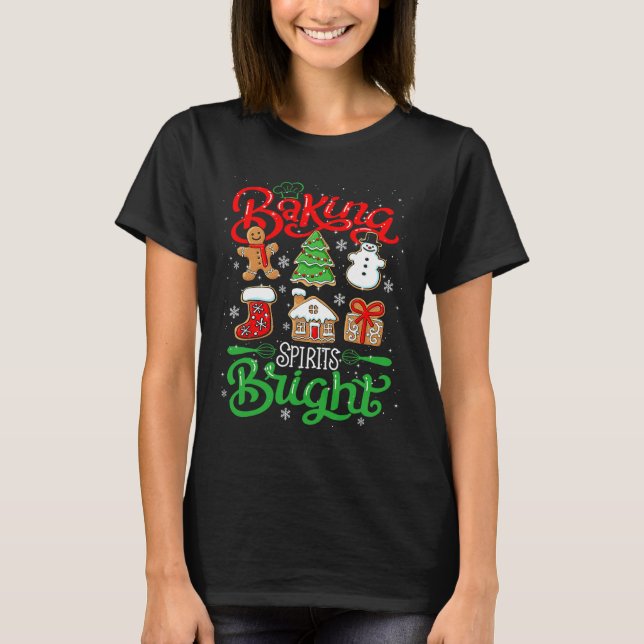 Baking Spirit Bright Donut Christmas Tree Xmas Coo T-Shirt (Front)