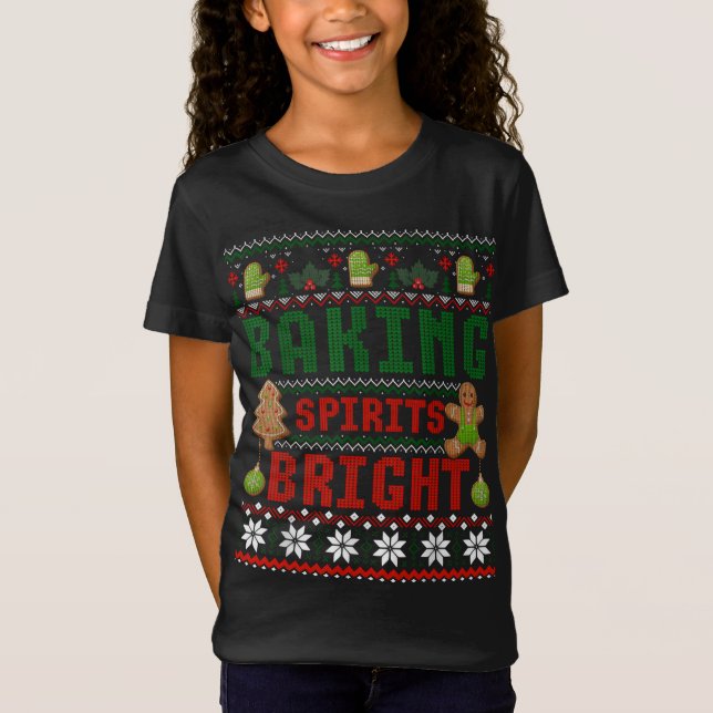 Baking Spirit Bright Donut Christmas Tree Xmas Coo T-Shirt (Front)